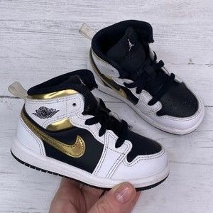 Nike Air Jordan Retro Mid in White Gold Toddler Size 6
